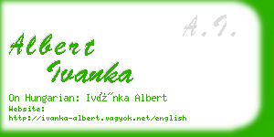 albert ivanka business card